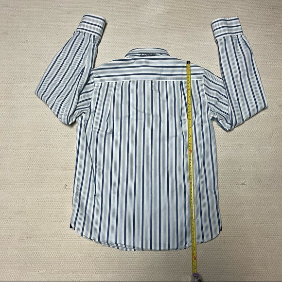 Abercrombie Boy’s Blue Stripes Cotton Button-Down Shirt Size M - Picture 6 of 9